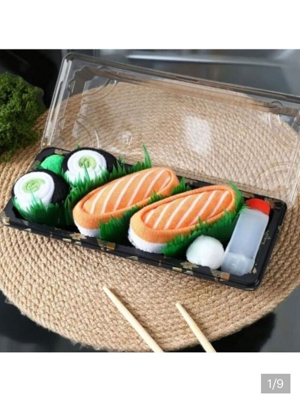 Sushi Socks Gift Box 2 Pair Novelty Foodie Gift Funny Unisex NWT Quirky Creative